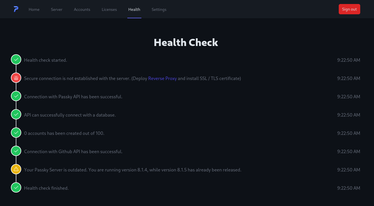 Passky Server Health